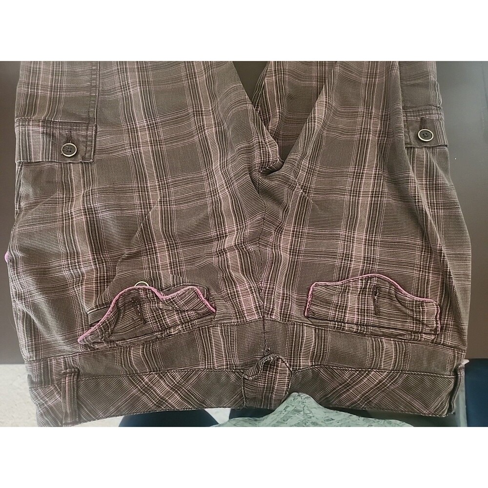 Tommy Jeans Women's Brown Pink Capri Pants Size 11 Vintage Y2K Cropped Trousers - Picture 5 of 5
